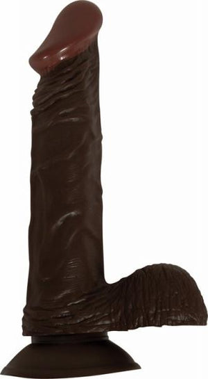 All American Whopper 8 inches Vibrating Dildo, Balls Brown