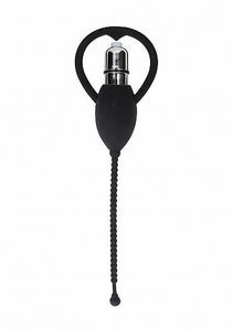 Ouch! Urethral Sounding Vibrating Bullet Plug Black