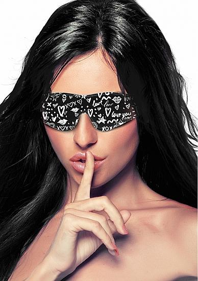 Ouch! Printed Eye Mask - Love Street Art Fasion - Black